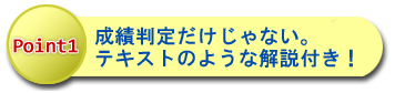 ポイント1:成績判定だけじゃない。テキストのような解説付き!